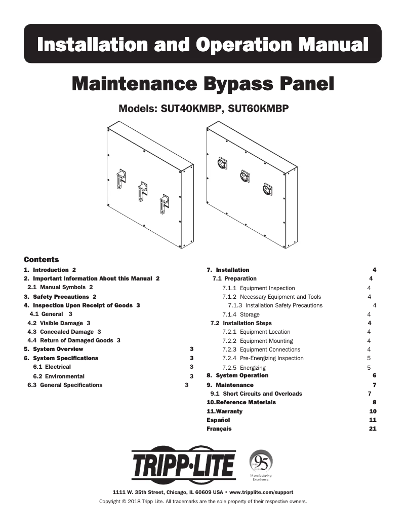 Image de la première page du manuel de l'appareil SUT60KMBP