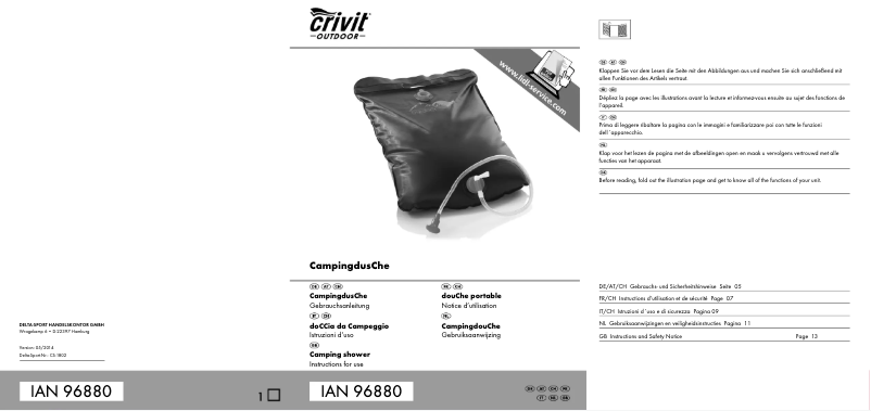 Page 1 de la notice Manuel utilisateur Crivit IAN 96880