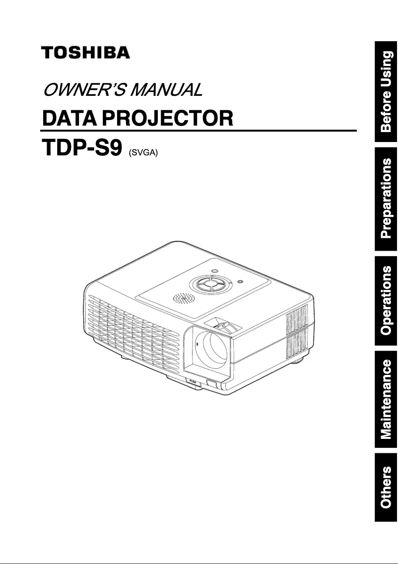 Page n°1 - Manuel utilisateur Toshiba TDP-S9