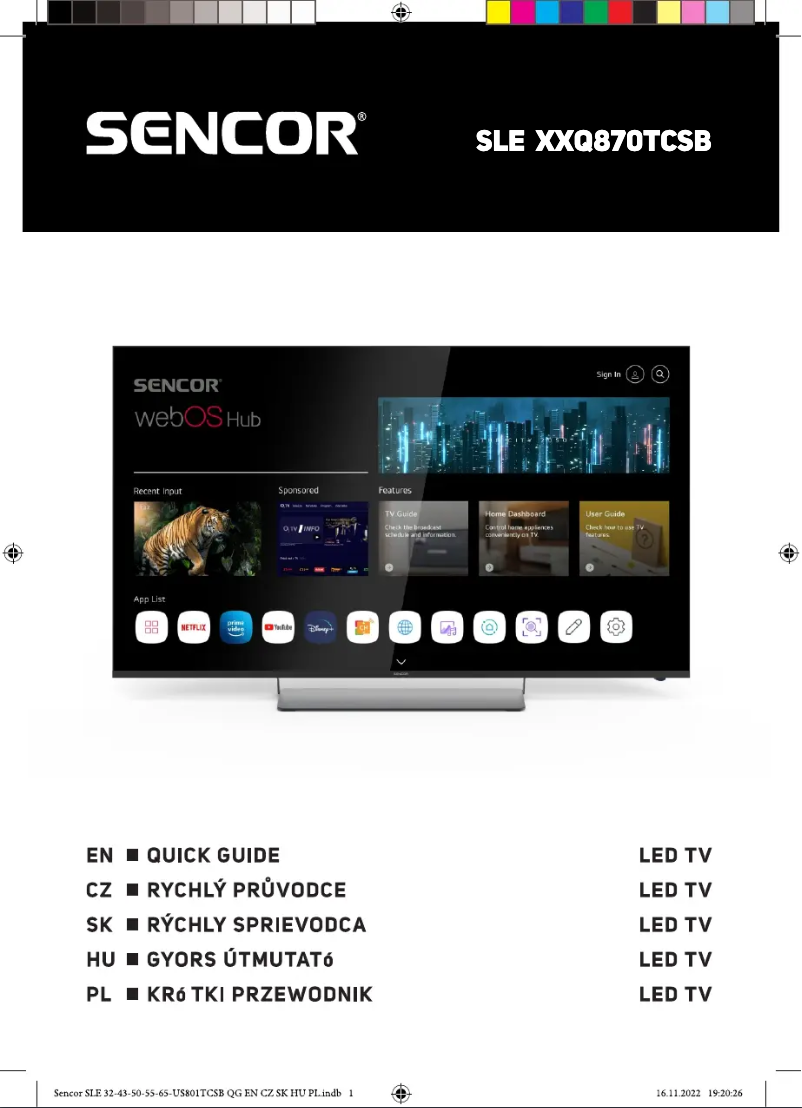 Page 1 de la notice Manuel utilisateur Sencor SLE 55Q870TCSB