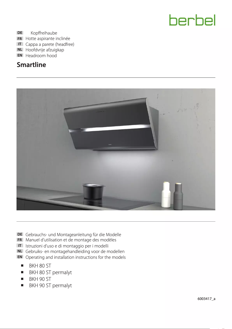 Page n°1 - Manuel utilisateur Berbel BKH 90 ST