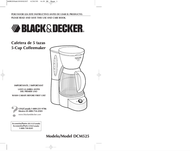 Page 1 de la notice Manuel utilisateur Black & Decker DCM525