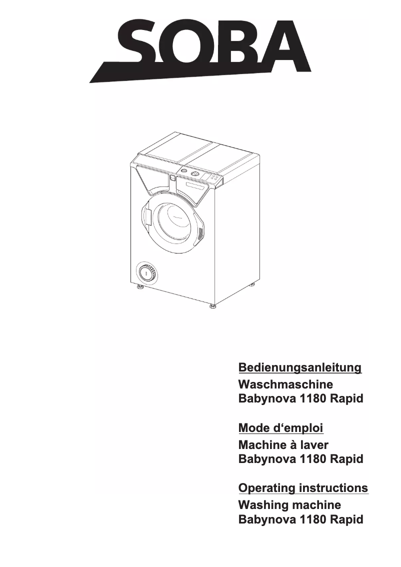 Page 1 de la notice Manuel utilisateur Soba Babynova 1180 rapid