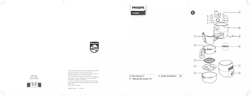 Page n°1 - Manuel utilisateur Philips Premium Airfryer XXL HD9863