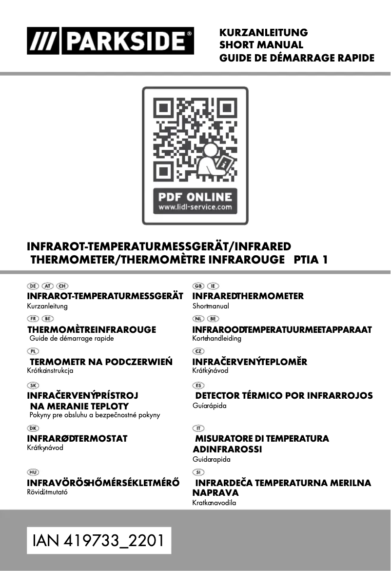 Image de la première page du manuel de l'appareil PTIA 1