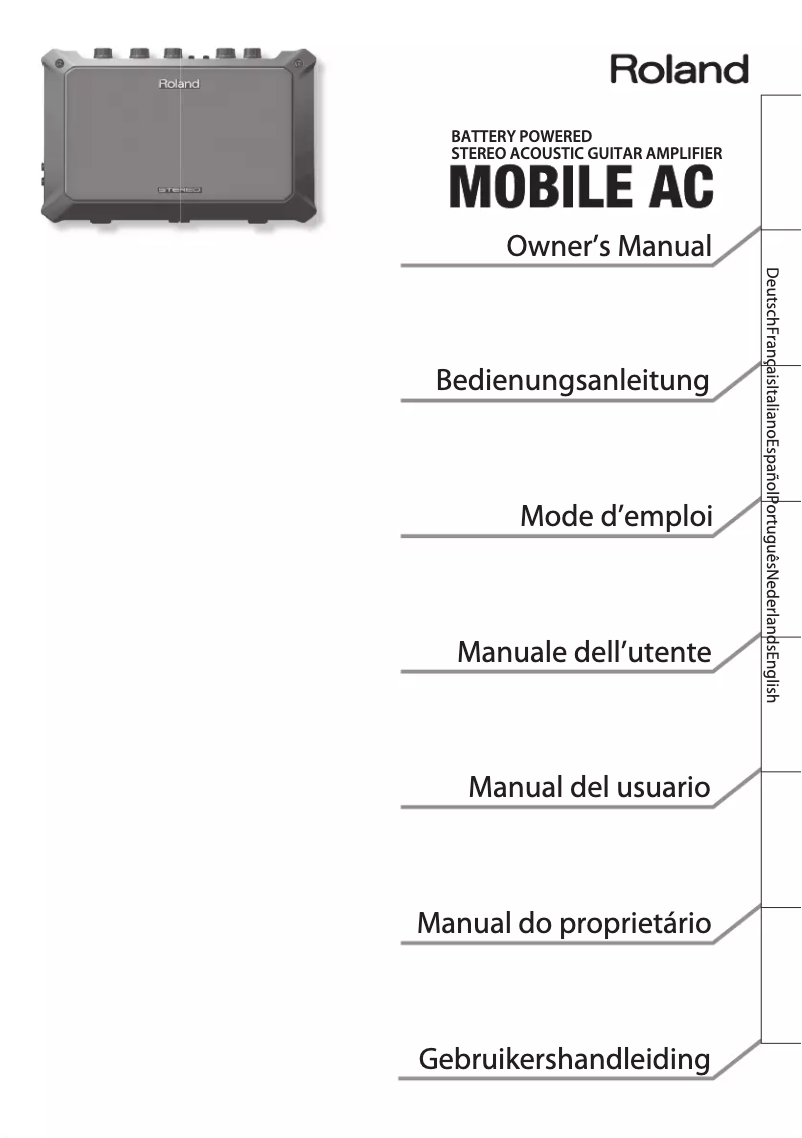 Page n°1 - Manuel utilisateur Roland Mobile AC