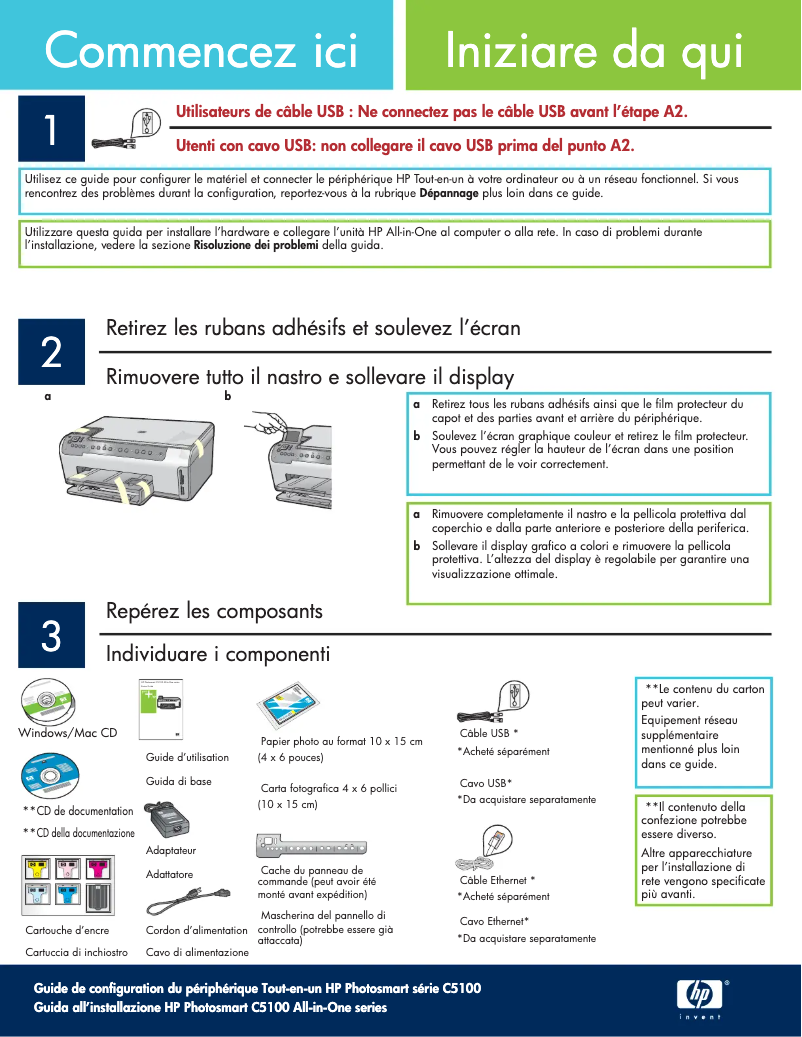 Page n°1 - Manuel utilisateur HP Photosmart C5100