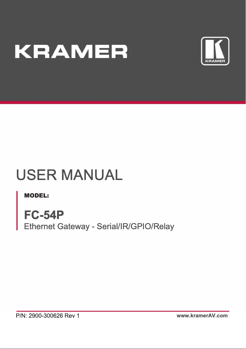 Página 1 del manual Manual de usuario Kramer FC-54P