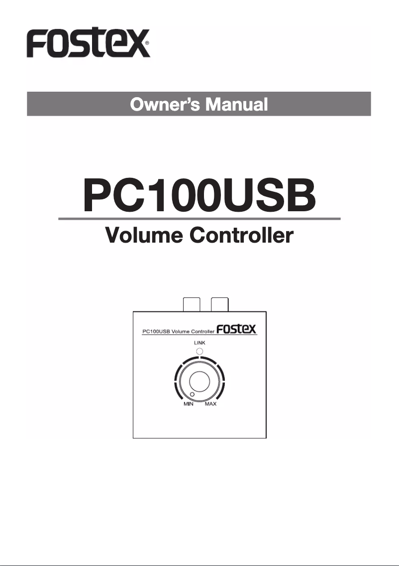 Image de la première page du manuel de l'appareil PC-100USB