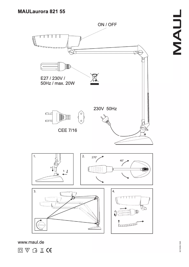 Page 1 de la notice Manuel utilisateur MAUL Aurora