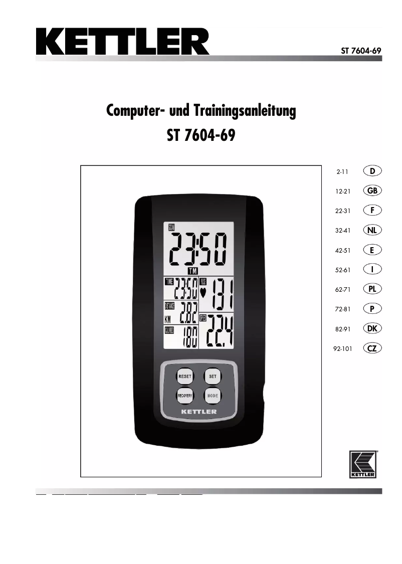Página 1 del manual Manual de usuario Kettler Cycle S