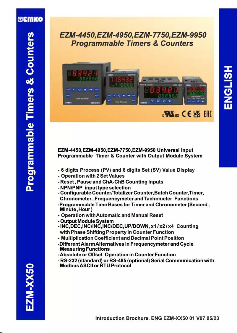 Page n°1 - Manuel utilisateur Emko EZM-4450