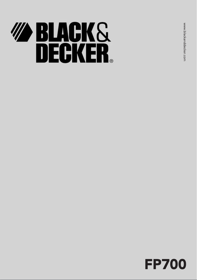 Page 1 de la notice Manuel utilisateur Black & Decker FP700
