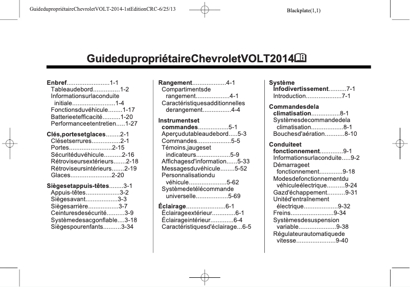 Image de la première page du manuel de l'appareil Volt (2014)