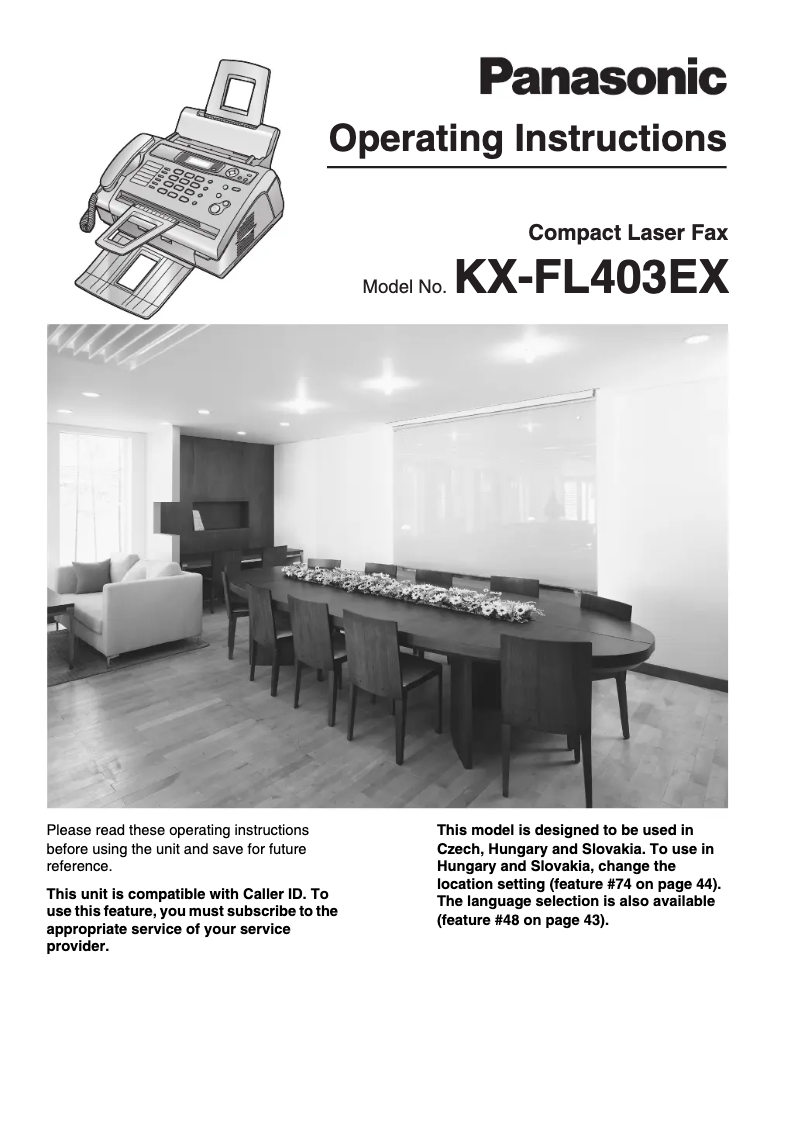 Page 1 de la notice Manuel utilisateur Panasonic KX-FL403EX