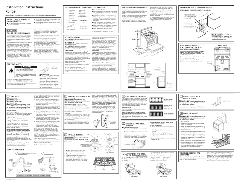 Page n°1 - Instructions / montage GE JGB760SEFSS