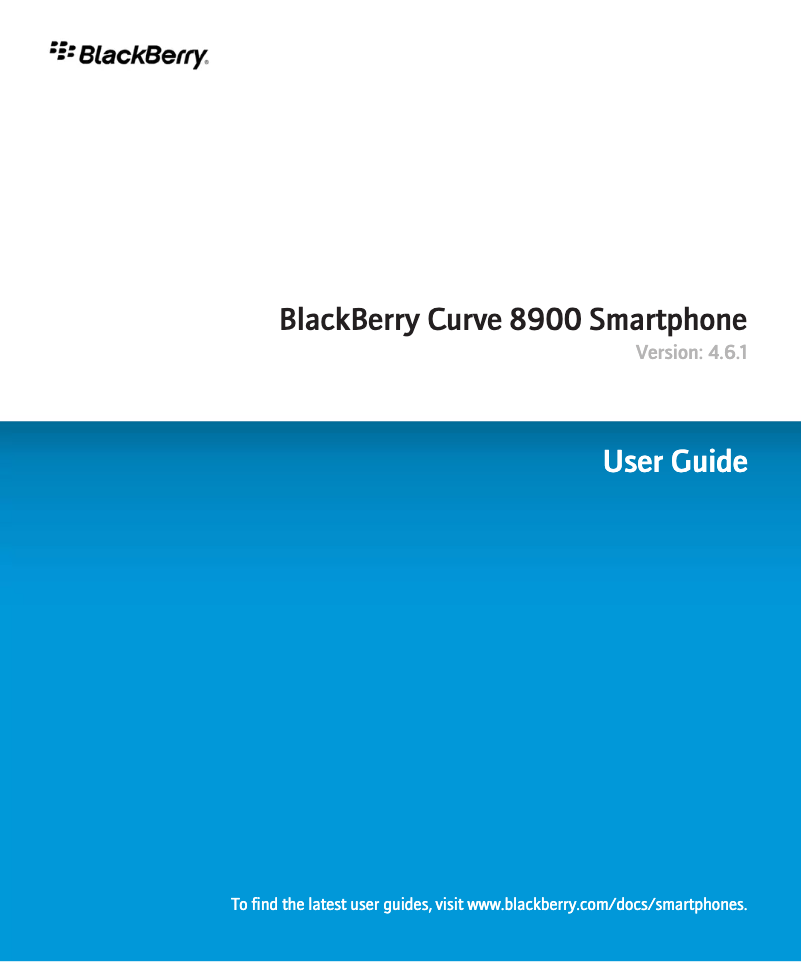 Page 1 de la notice Manuel utilisateur BlackBerry Javelin 8900