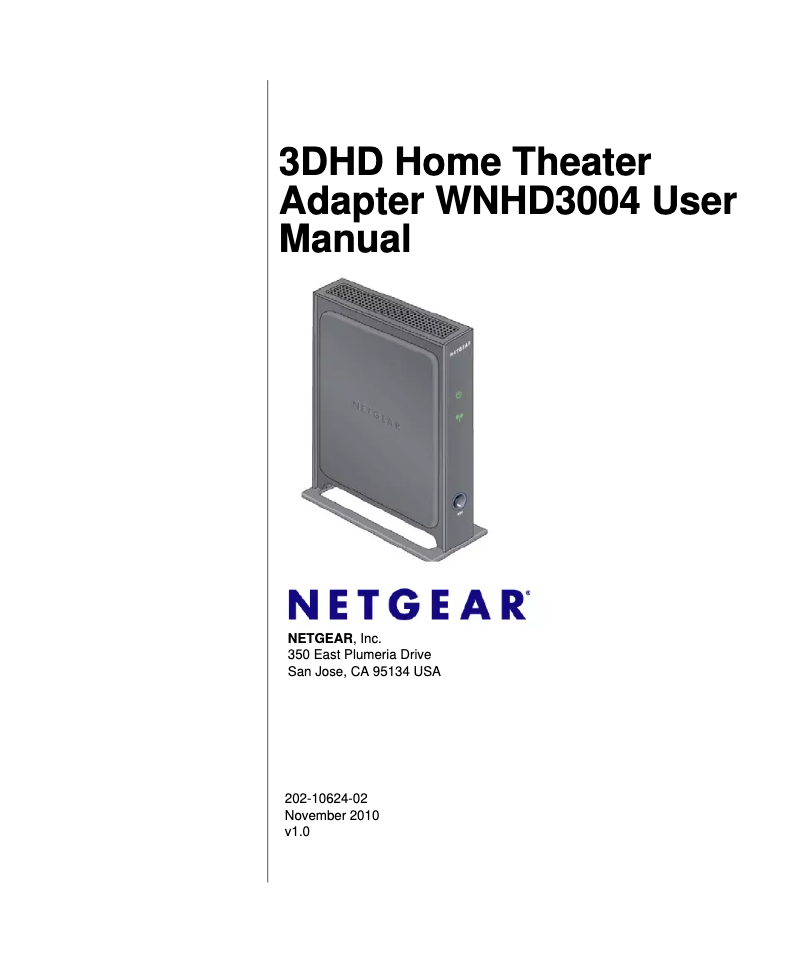 Page 1 de la notice Manuel utilisateur Netgear WNHD3004