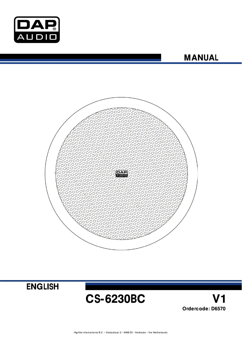 Image de la première page du manuel de l'appareil CS-6230BC