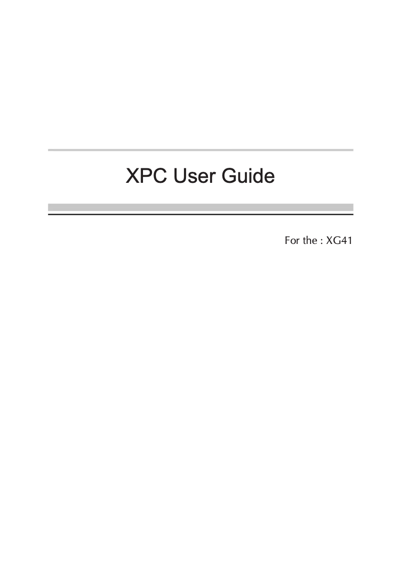 Page 1 de la notice Manuel utilisateur Shuttle XPC XG41