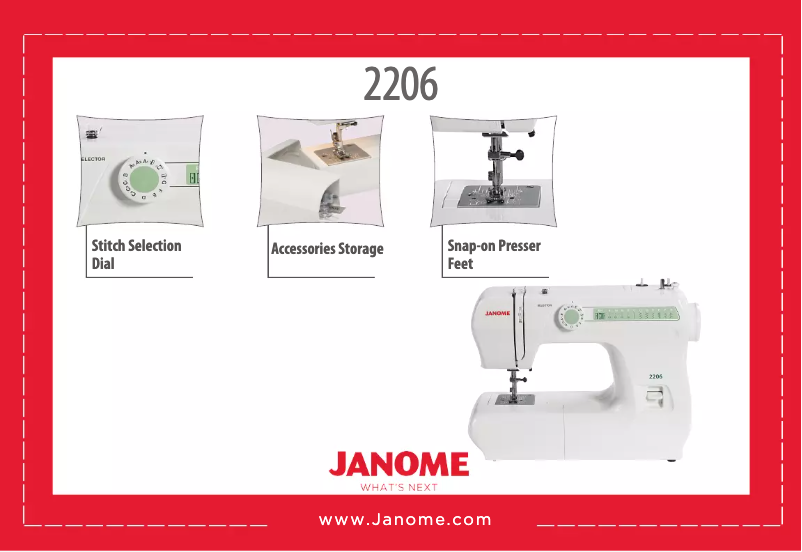 Page n°1 - Fiche technique Janome 2206