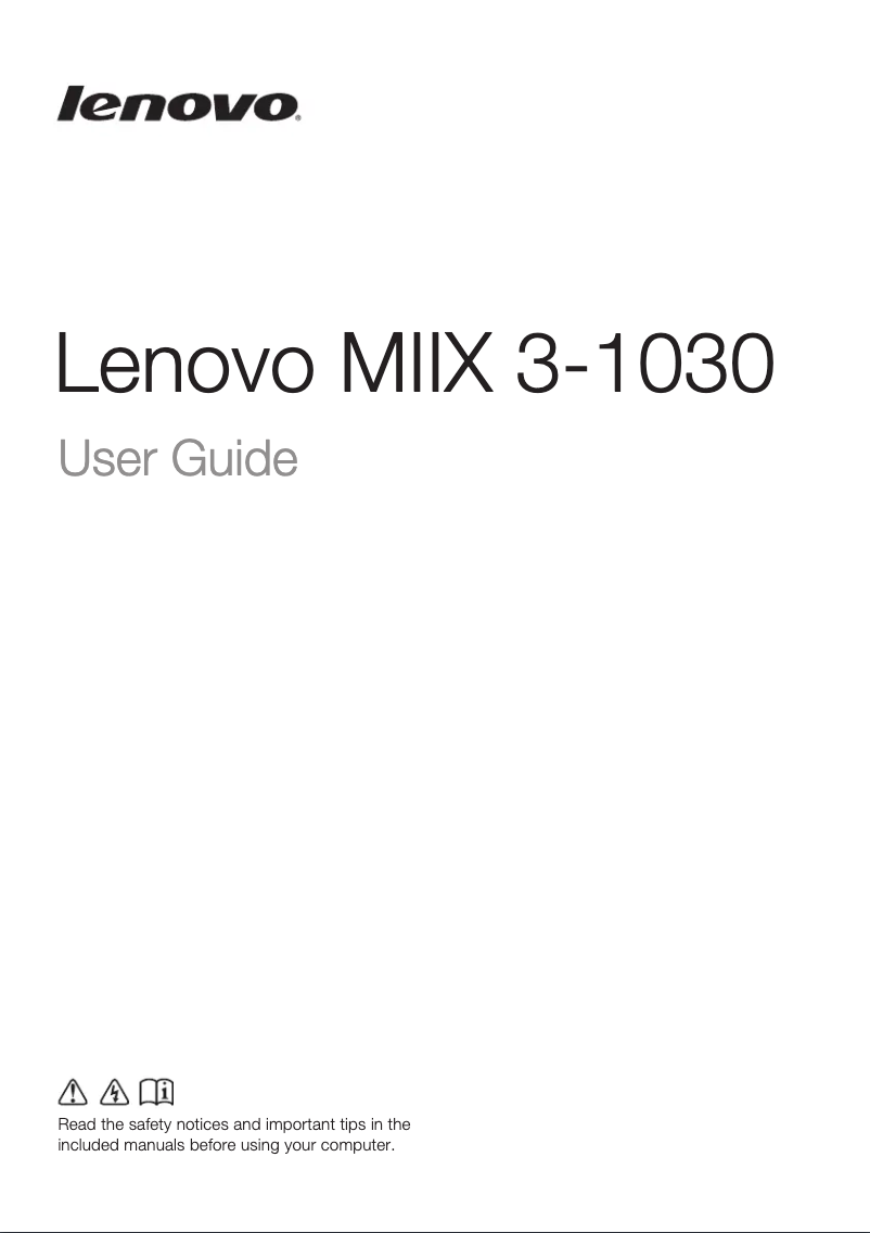 Página 1 del manual Manual de usuario Lenovo Miix 3