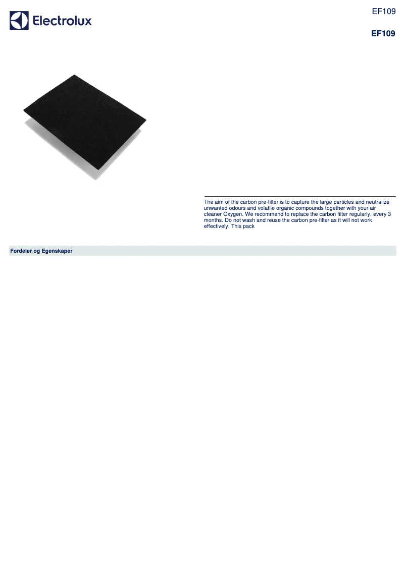 Image de la première page du manuel de l'appareil EF109