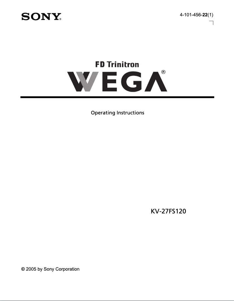 Image de la première page du manuel de l'appareil KV-27FS120