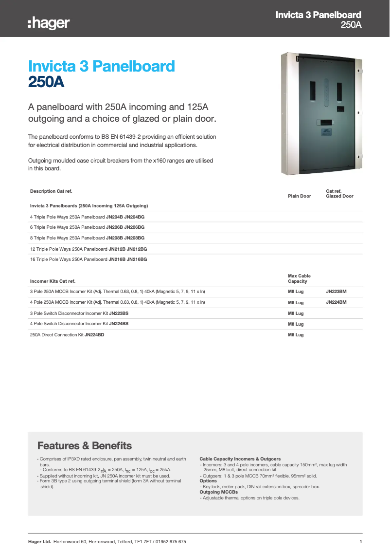 Page 1 de la notice Manuel utilisateur Hager JN203BE