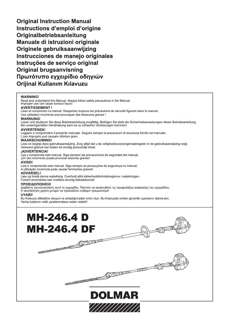 Page 1 de la notice Manuel utilisateur Dolmar MH246.4D