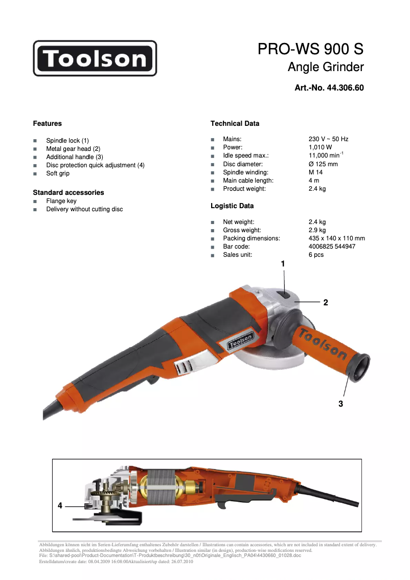 Image de la première page du manuel de l'appareil PRO-WS 900 S