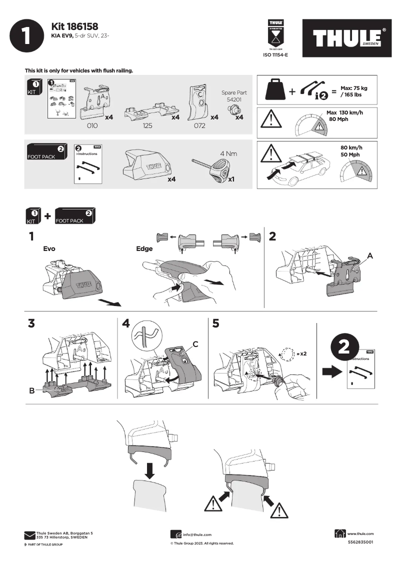 Página 1 del manual Manual de usuario Thule Kit 186158