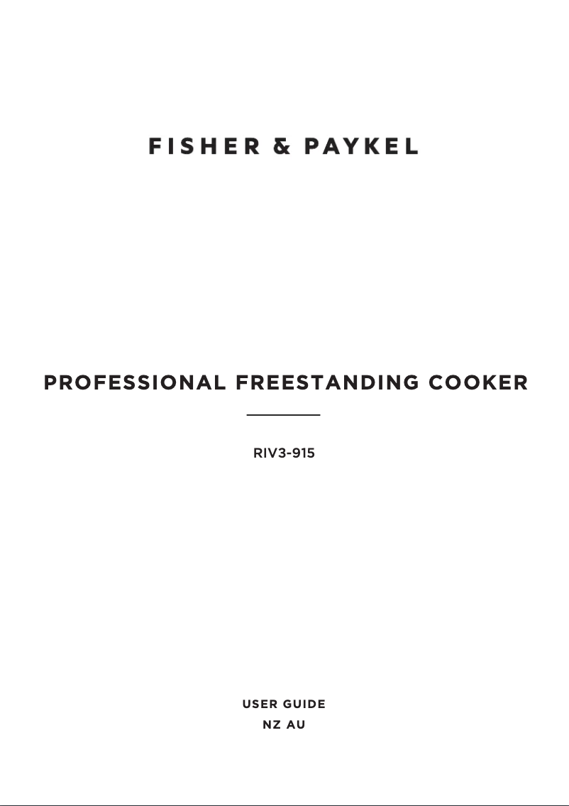 Page n°1 - Manuel utilisateur Fisher & Paykel RIV3-915