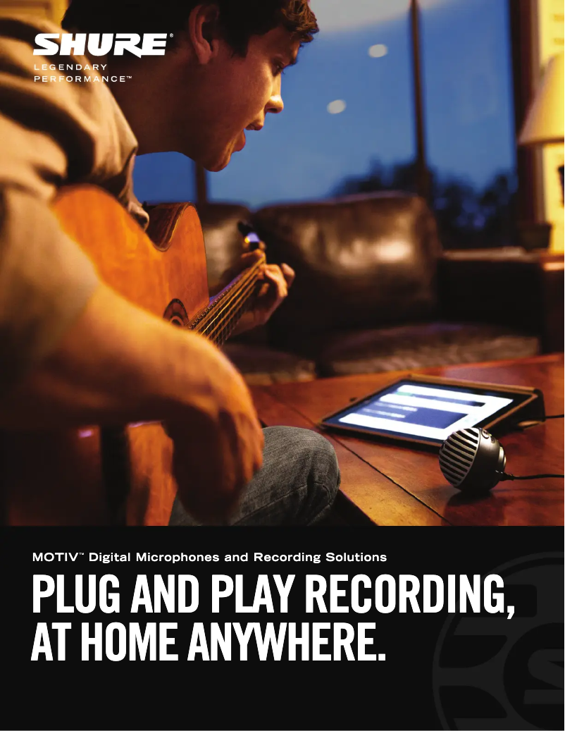 Page 1 de la notice Brochure Shure MV88