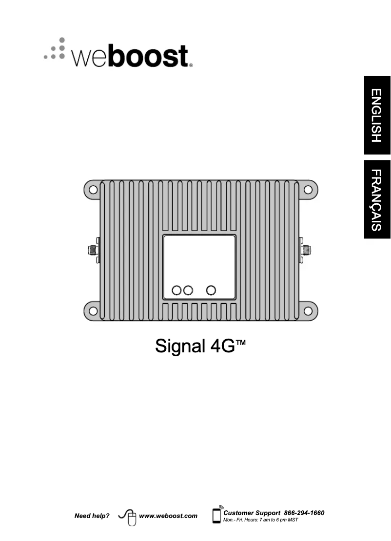 Page 1 de la notice Manuel utilisateur Wilson weBoost Signal 4G