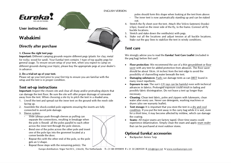 Image de la première page du manuel de l'appareil Wabakimi 3