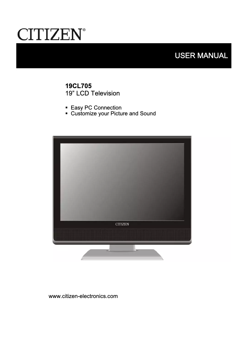 Image de la première page du manuel de l'appareil 19CL705