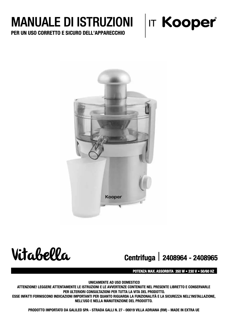 Page n°1 - Manuel utilisateur Kooper 2408964