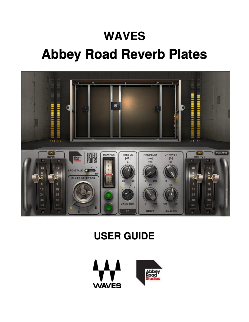 Image de la première page du manuel de l'appareil Abbey Road Reverb Plates