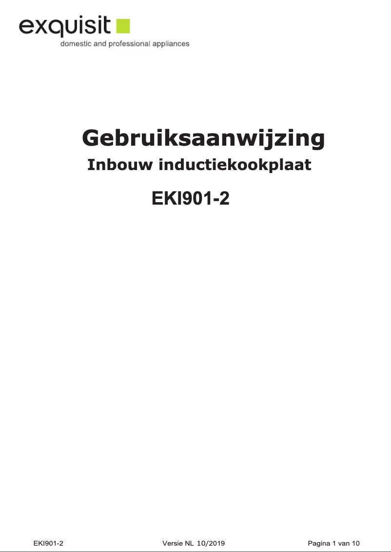 Page 1 de la notice Manuel utilisateur Exquisit EKI901-2