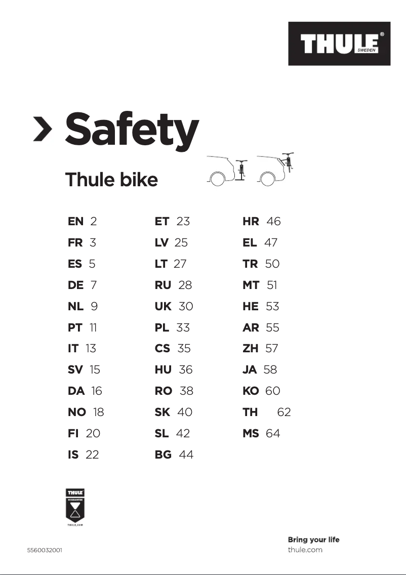 Page 1 de la notice Manuel utilisateur Thule EuroWay G2 3