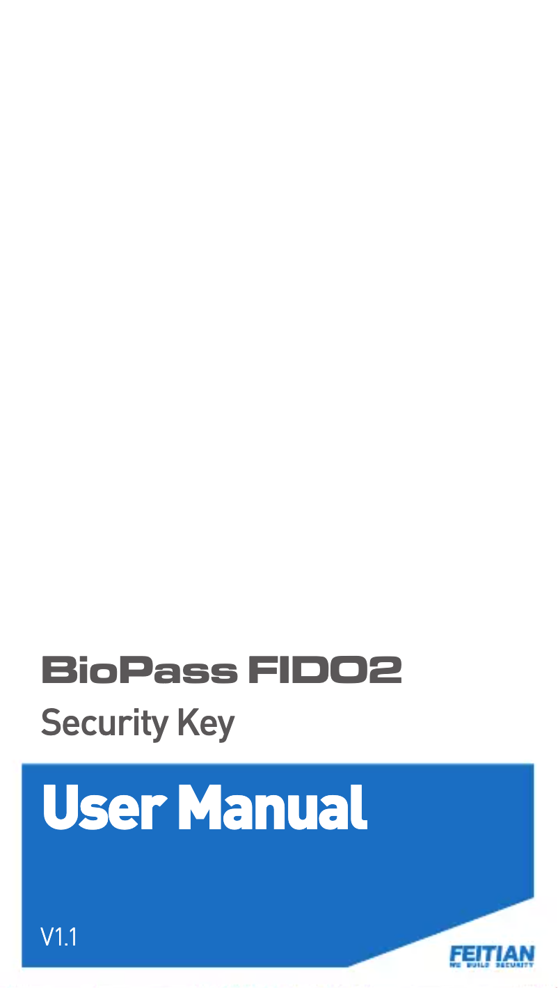 Page 1 de la notice Manuel utilisateur Feitian BioPass FIDO2