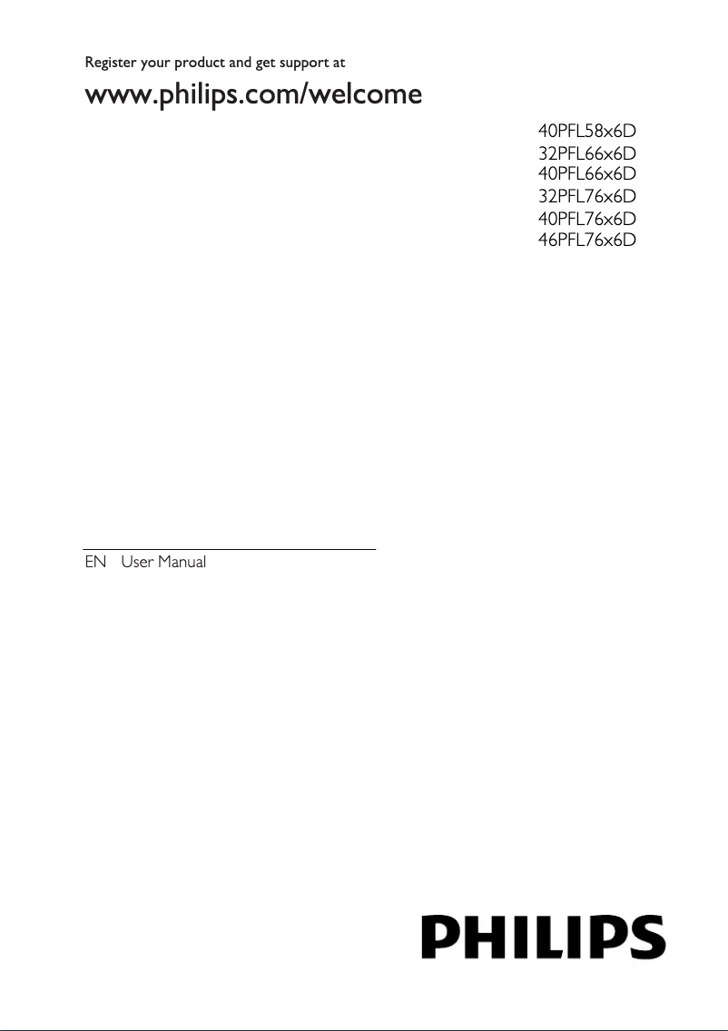 Page 1 de la notice Manuel utilisateur Philips 40PFL6606D