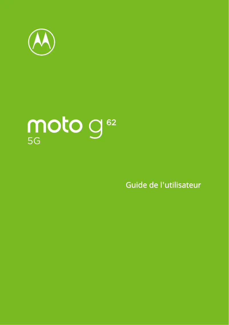 Image de la première page du manuel de l'appareil Moto G62 5G