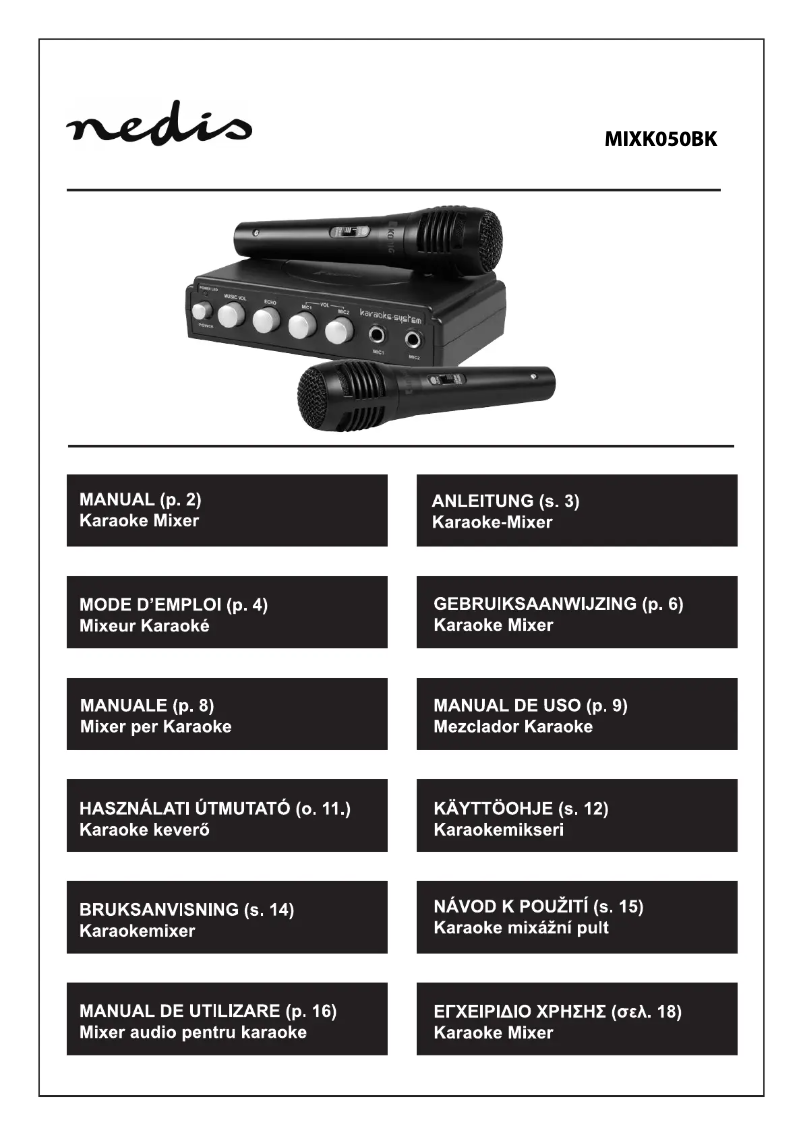 Image de la première page du manuel de l'appareil MIXK050BK