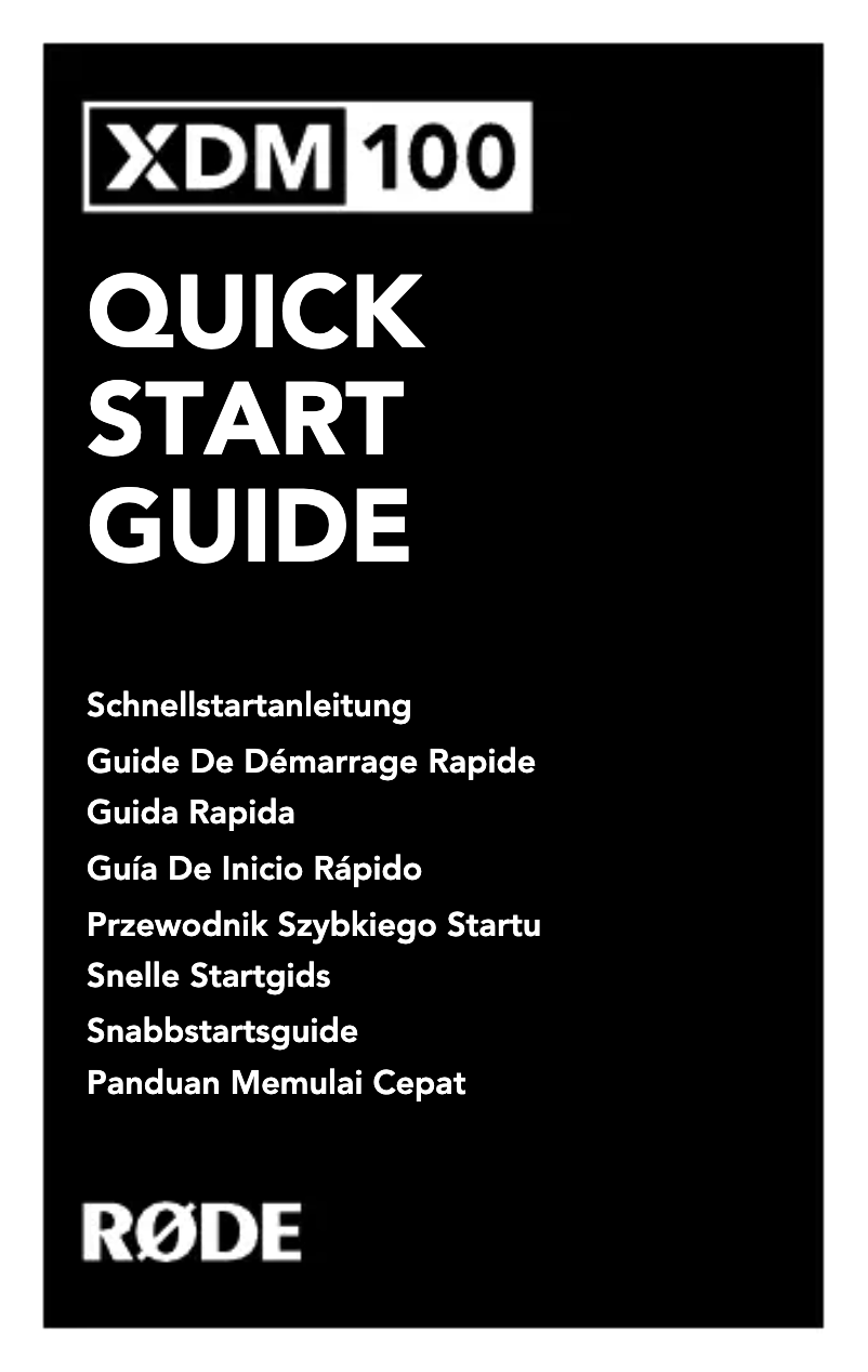 Page n°1 - Manuel utilisateur Røde XDM-100