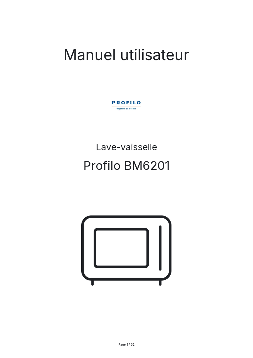 Page n°1 - Manuel utilisateur Profilo BM6201