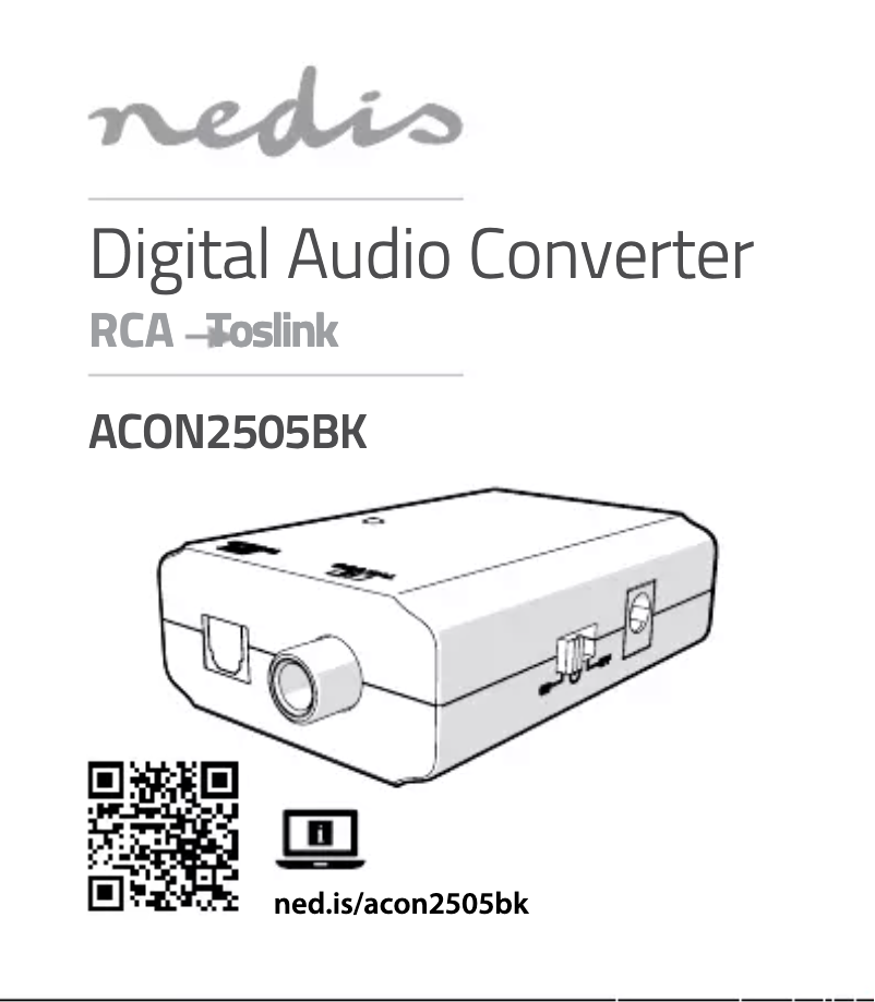 Page n°1 - Manuel utilisateur Nedis ACON2505BK