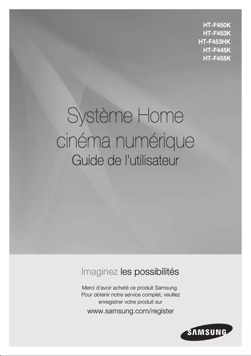 Page 1 de la notice Manuel utilisateur Samsung HT-F455K