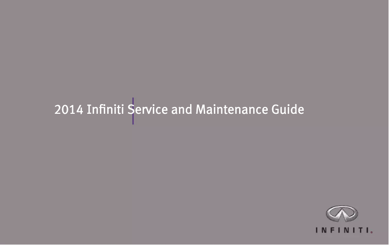 Page 1 de la notice Manuel d'utilisation et d'entretien Infiniti Q50 (2014)